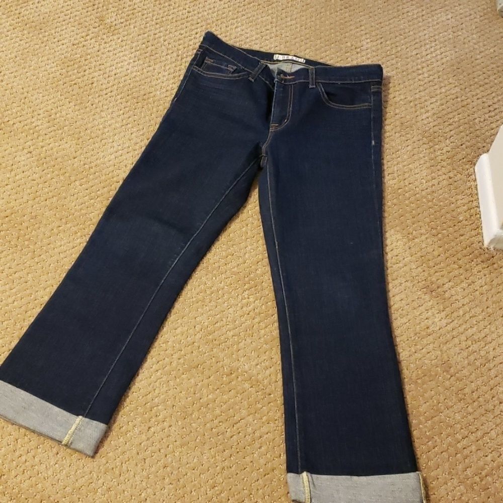 - J brand straight leg, distressed hem jeans size 29